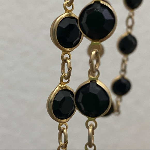 Vintage Signed AUSTRIAN CRYSTAL USA Black Crystal Bezel 35” Necklace - Picture 7 of 16
